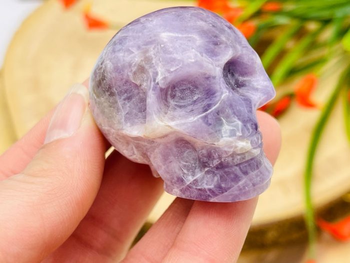 Amethyst Skull | Amethyst Crystal Skull | Realistic Details | Healing Fine Art Sculpture | Metaphysical Stone | 2 inch