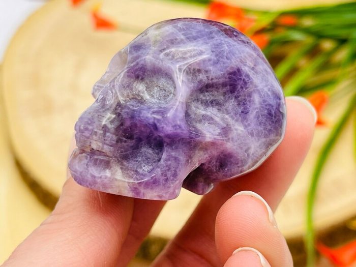 Amethyst Skull | Amethyst Crystal Skull | Realistic Details | Healing Fine Art Sculpture | Metaphysical Stone | 2 inch