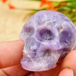 Amethyst Skull | Amethyst Crystal Skull | Realistic Details | Healing Fine Art Sculpture | Metaphysical Stone | 2 inch