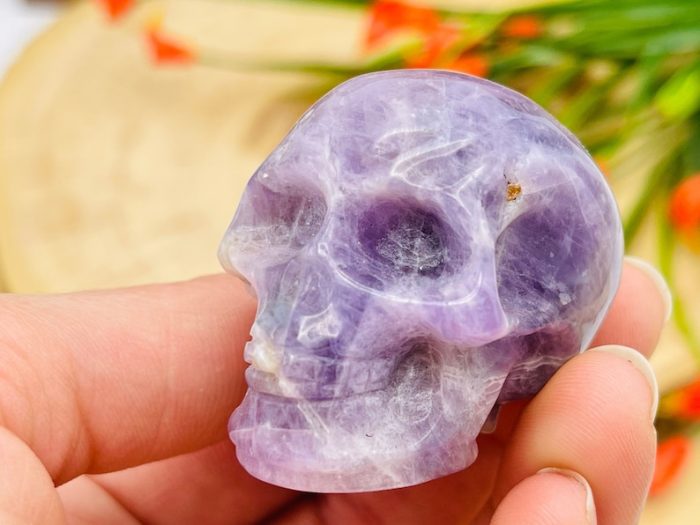 Amethyst Skull | Amethyst Crystal Skull | Realistic Details | Healing Fine Art Sculpture | Metaphysical Stone | 2 inch