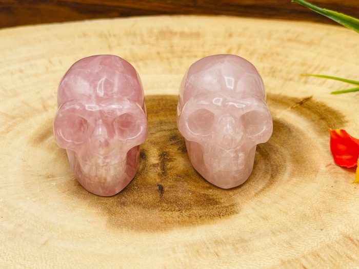 Rose Quartz Skull | Rose Quartz Crystal Skull | Realistic Details | Healing Fine Art Sculpture | Metaphysical Stone | 2 inch