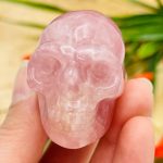 Rose Quartz Skull | Rose Quartz Crystal Skull | Realistic Details | Healing Fine Art Sculpture | Metaphysical Stone | 2 inch