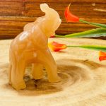 Honey Caramel Calcite Elephant Figurine | Crystal Animal Standing Statuette | Metaphysical Healing Crystal | Sacred Animal | 3"