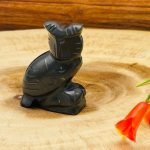 Shungite Figurine | Shungite Crystal Owl | Standing Statuette | Sacred Animal | Highly Energetic Metaphysical | EMF Protection | 2 inch