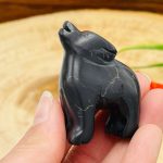 Shungite Howling Wolf Figurine | Crystal Wolf | Standing Statuette | Sacred Animal | Highly Energetic Metaphysical | EMF Protection | 2 inch