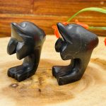 Shungite Dolphin Figurine | Shungite Crystal Fish | Standing Statuette | Sacred Animal | Highly Energetic Metaphysical | EMF Protection | 2"