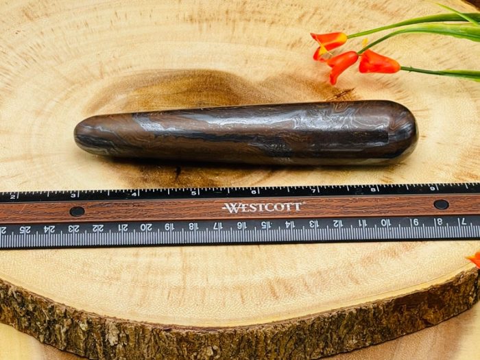 Tiger Iron Massage Wand | Tiger Iron Crystal Wand | Good Luck Charm Stone | Stone of Protection | Metaphysical Healing Tool | Reiki | 4 inch