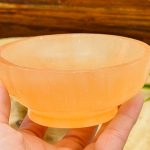Orange Selenite Pedestal Bowl