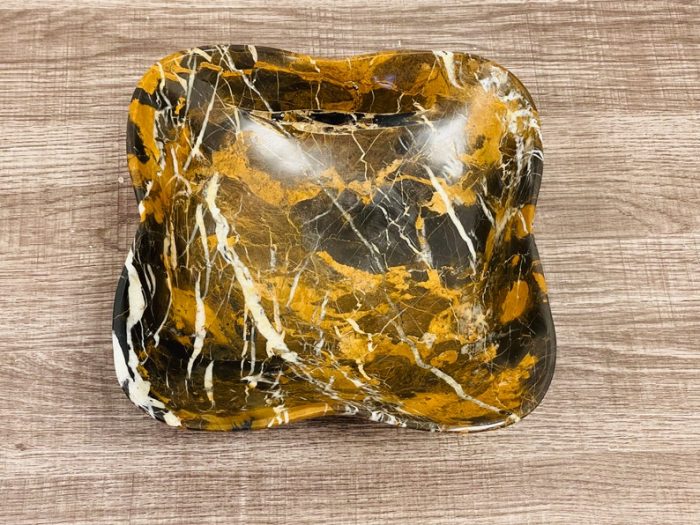 Black and Gold Marble Bowl | Fruit Bowl | Serving Bowl | Decorative Bowl | Home Decor | Coffee Table Centerpiece | Beautiful Gift