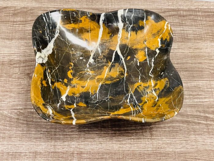 Black and Gold Marble Bowl | Fruit Bowl | Serving Bowl | Decorative Bowl | Home Decor | Coffee Table Centerpiece | Beautiful Gift