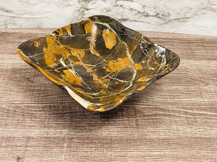 Black and Gold Marble Bowl | Fruit Bowl | Serving Bowl | Decorative Bowl | Home Decor | Coffee Table Centerpiece | Beautiful Gift