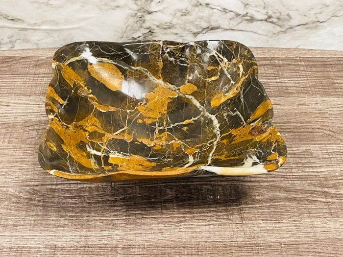 Black and Gold Marble Bowl | Fruit Bowl | Serving Bowl | Decorative Bowl | Home Decor | Coffee Table Centerpiece | Beautiful Gift