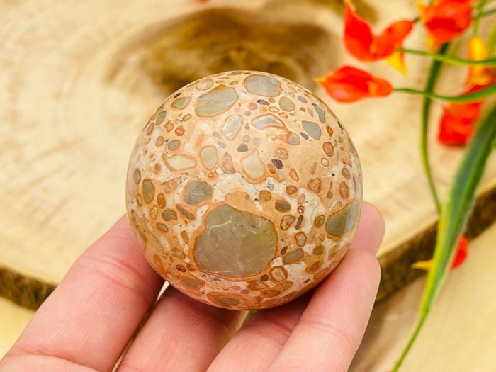 Leopardite Sphere | Leopardite Jasper | Leopardite Agate | Chakra Healing Crystal | Cleansing & Balance | Metaphysical Crystal | 50 - 60 mm