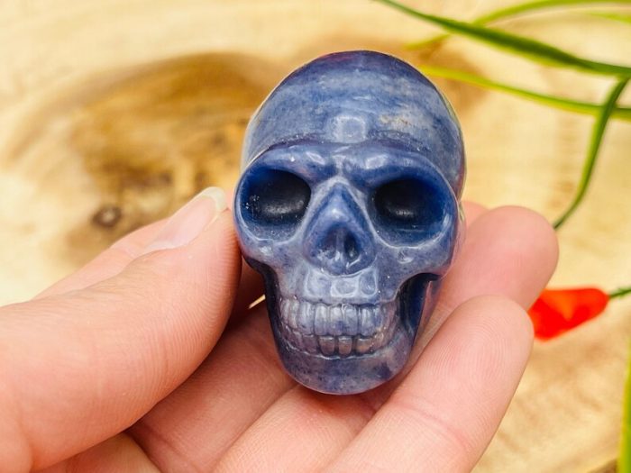 Sodalite Skull | Sodalite Crystal Skull | Realistic Details | Healing Fine Art Sculpture | Metaphysical Stone | 2 inch