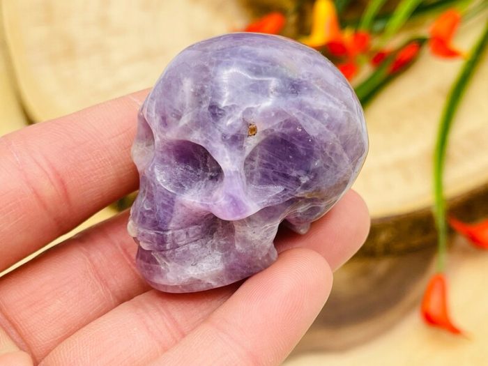 Amethyst Skull | Amethyst Crystal Skull | Realistic Details | Healing Fine Art Sculpture | Metaphysical Stone | 2 inch