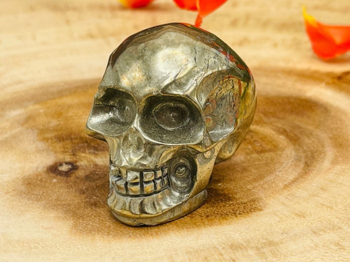 Pyrite Crystal Skull | Pyrite Fools Gold Skull | Crystal Skull | Realistic Details | Healing Fine Art Sculpture | 2 Inch