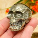 Pyrite Crystal Skull | Pyrite Fools Gold Skull | Crystal Skull | Realistic Details | Healing Fine Art Sculpture | 2 Inch