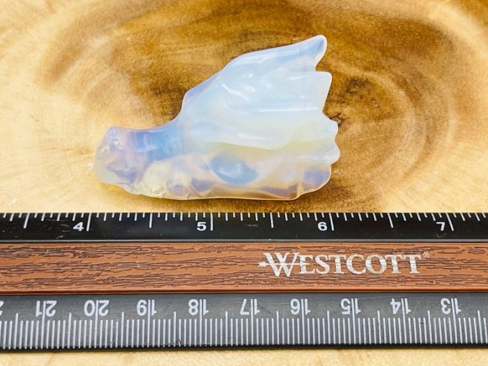 Opalite Crystal Dragon Head | Opalite Dragon Skull | Realistic Details | Healing Fine Art Sculpture | 2 inch