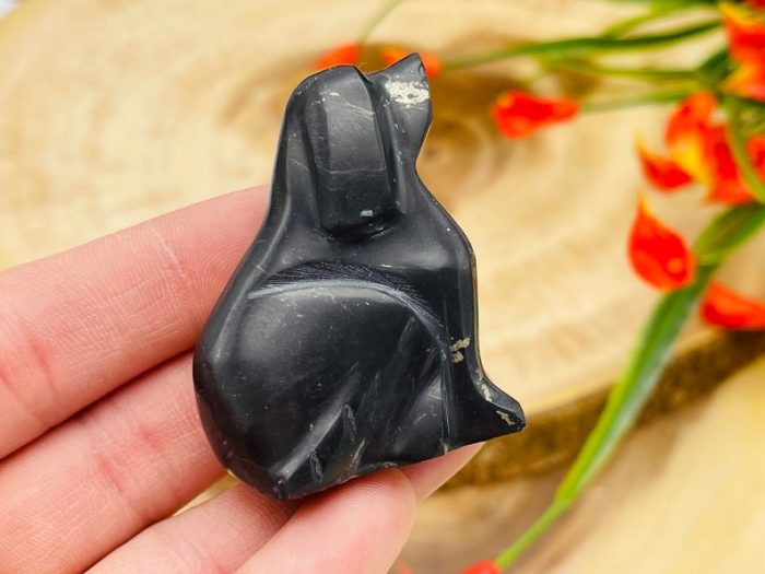 Shungite Puppy Figurine | Shungite Crystal Dog | Standing Statuette | Sacred Animal | Highly Energetic Metaphysical | EMF Protection | 2"