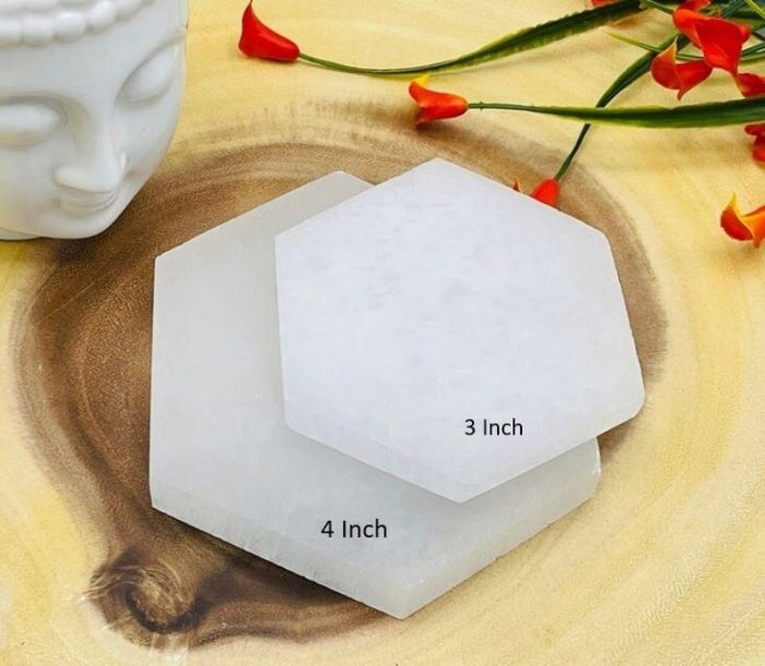 Selenite Charging Station | Hexagon Plate | Chakra Activator | Reiki | Metaphysical Crystal | Meditation | Powerful Healer | 3 inch & 4 inch