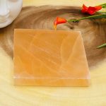 Orange Selenite Charging Station | Square Plate | Chakra Activator | Charging Bar | Metaphysical Crystal | Powerful Healer | 4 inch