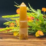 Citrine Calcite Obelisk | Honey Calcite Tower | Calcite Point | Handmade Obelisk | Healing Crystal | Reiki | Metaphysical | Home Decor