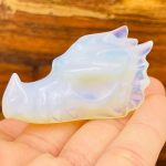 Opalite Crystal Dragon Head | Opalite Dragon Skull | Realistic Details | Healing Fine Art Sculpture | 2 inch