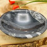 Orthoceras Round Bowl | Fossil Bowl for Incense and Crystals | Cleansing Bowl | Orthoceras Healing Crystal Plate | 4 inch