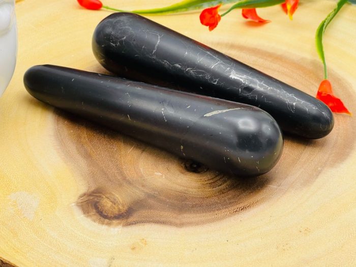 Shungite Massage Wand | Shungite Massage Stick | Reiki Massage Tool | Healing Crystal | Stress Reliever | Handmade | 4 inch & 6 inch