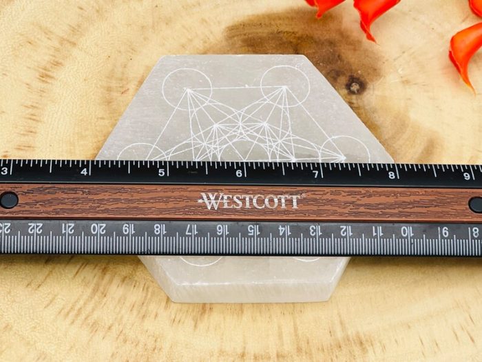 Metatron's Cube Etched Design Selenite Charging Station | Hexagon Charging Plate | Chakra Activator | Powerful Healer | 4 inch & 5 inch