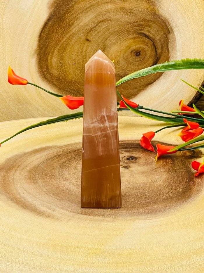 Caramel Calcite Obelisk | Honey Calcite Tower | Calcite Point | Handmade Obelisk | Healing Crystal | Reiki | Metaphysical | Home Decor