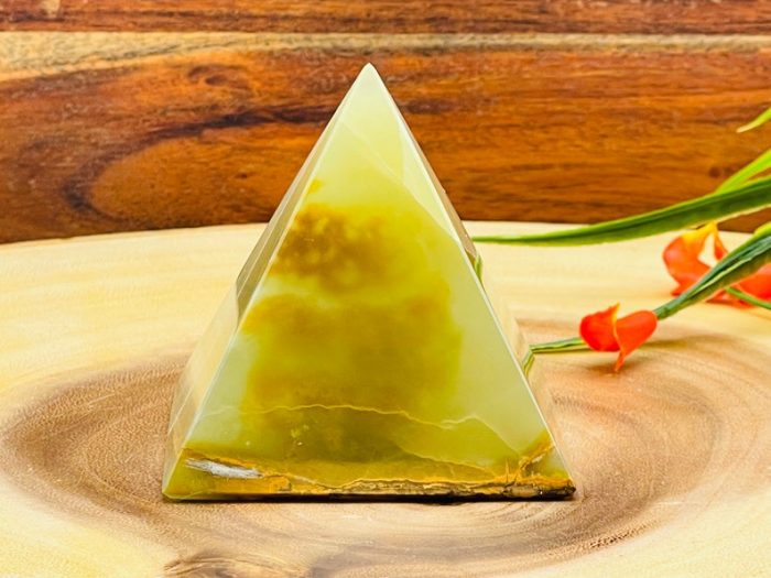 Multi Green Banded Onyx Pyramid | Green Onyx Pyramid | Handmade Crystal | Healing Onyx | Metaphysical Pyramid | Meditation | Home Decor