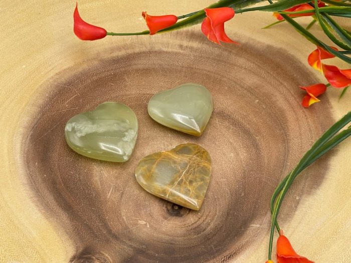 Multi Green Banded Onyx Heart | Green Onyx Heart | Handmade Crystal | Healing Fine Art Gemstone | Metaphysical | Home Decor | 1.5 inch