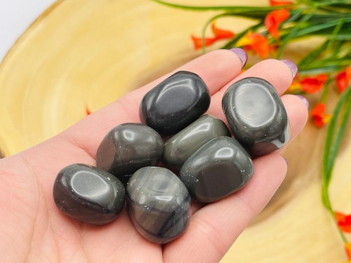 Platinum Obsidian Tumbled Stones | Platinum Obsidian Tumbled Crystals | Obsidian crystal | Polished Pocket Stone | Reiki | Healing Stone