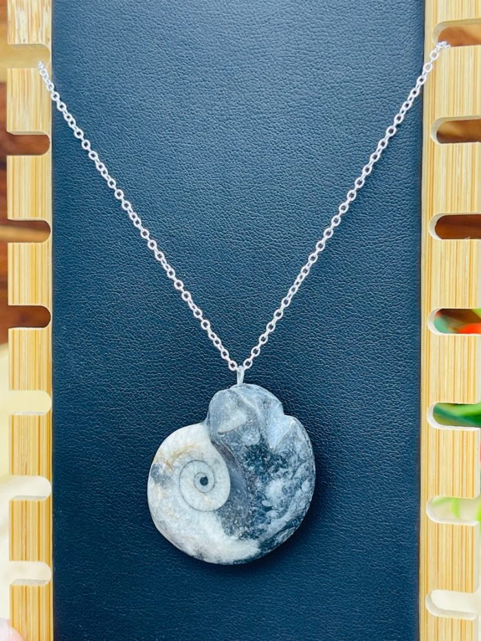 Orthoceras Cephalopod Fossil Pendant | Orthoceras Fossil Crystal | Fossilized Orthoceras | Orthoceratid Fossils Jewelry Pendant