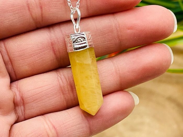 Yellow Aventurine Pendant | Chakra Healing pendant | Chakra Charm Pendant | Grounding Chakra Pendant | Chakra Pointer Pendant | Handmade