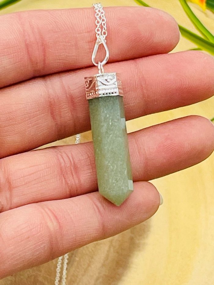 Green Aventurine Pendant | Chakra Healing pendant | Green Aventurine Charm Pendant | Grounding Chakra Pendant | Pointer Pendant