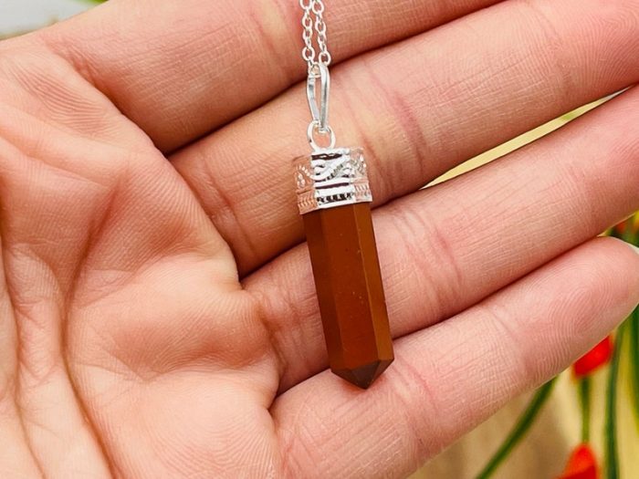 Red Jasper Pendant | Chakra Healing pendant | Red Jasper Charm Pendant | Grounding Chakra Pendant | Pointer Pendant