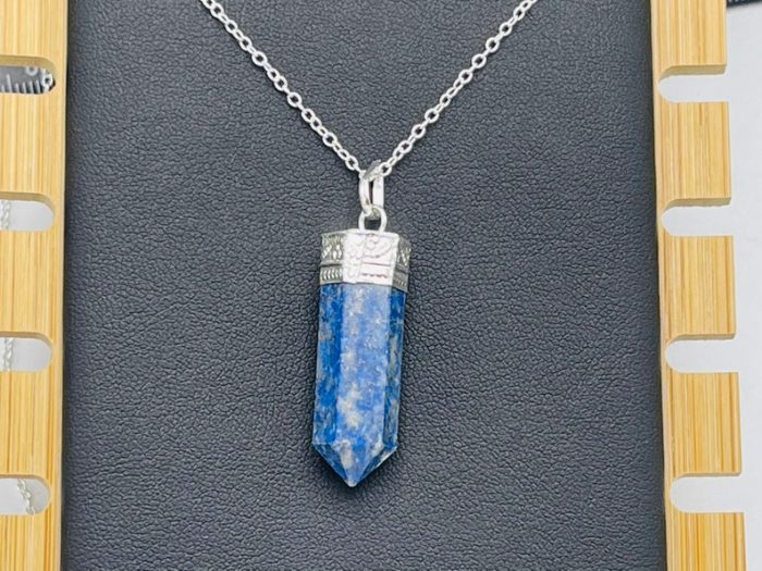 Lapis Lazuli Pendant | Chakra Healing Pendant | Lapis Lazuli Charm Pendant | Grounding Chakra Pendant | Pointer Pendant