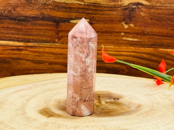 Pink Strawberry Onyx Obelisk | Onyx Tower | Pink Onyx Point | Crystal Obelisk | Healing Crystal | Reiki | Metaphysical | Home Decor