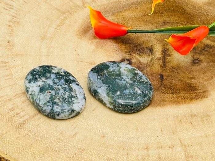 Moss Agate Smooth Stone | Moss Agate Crystal Stone | Pocket Smooth Stone | Metaphysical Healing Chakra Stone | Reiki Crystal