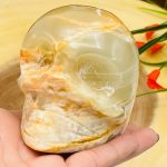 Multi Green Banded Onyx Skull | Green Onyx Skull | Realistic Detail | Healing Fine Art Sculpture | Metaphysical Skull