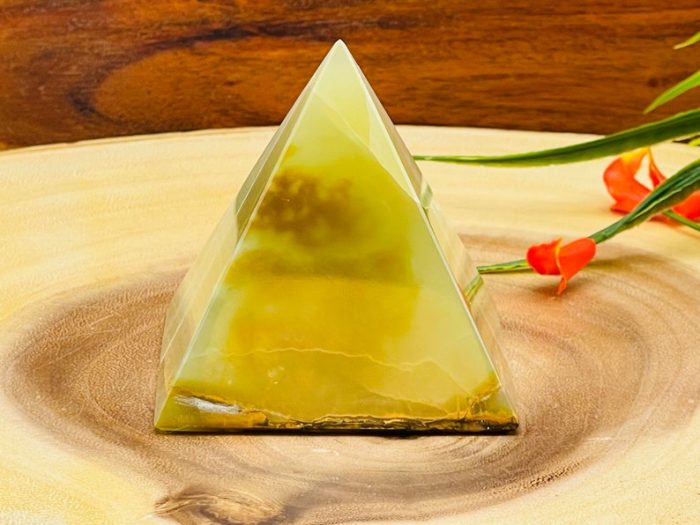 Multi Green Banded Onyx Pyramid | Green Onyx Pyramid | Handmade Crystal | Healing Onyx | Metaphysical Pyramid | Meditation | Home Decor