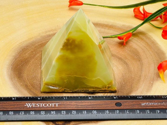 Multi Green Banded Onyx Pyramid | Green Onyx Pyramid | Handmade Crystal | Healing Onyx | Metaphysical Pyramid | Meditation | Home Decor