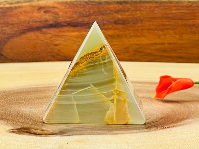 Multi Green Banded Onyx Pyramid | Green Onyx Pyramid | Handmade Crystal | Healing Onyx | Metaphysical Pyramid | Meditation | Home Decor