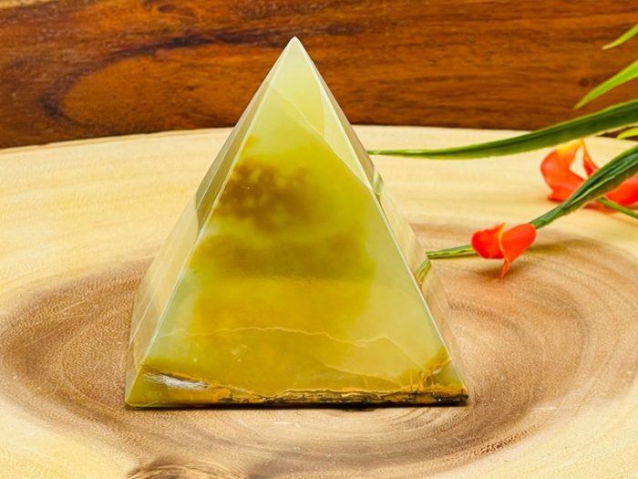 Multi Green Banded Onyx Pyramid | Green Onyx Pyramid | Handmade Crystal | Healing Onyx | Metaphysical Pyramid | Meditation | Home Decor