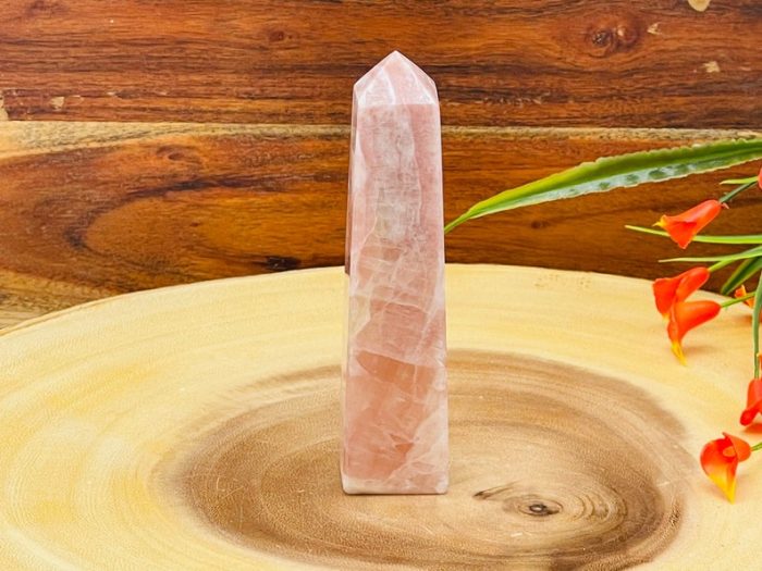 Strawberry Pink Calcite Obelisk | Calcite Tower | Calcite Point | Crystal Obelisk | Healing Crystal | Reiki | Metaphysical | Home Decor