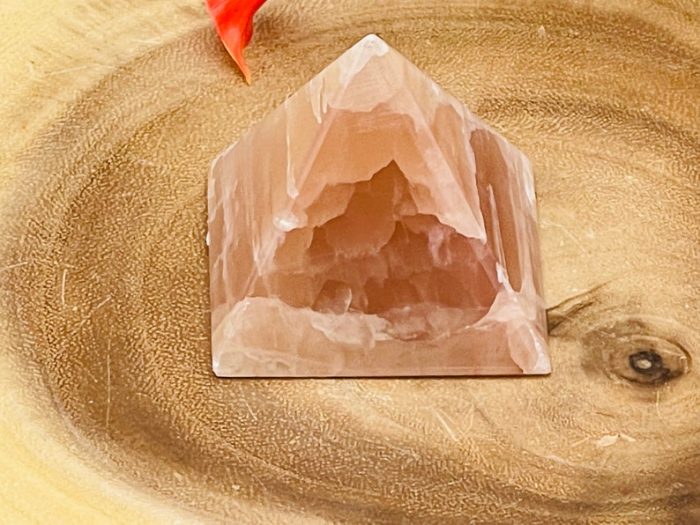 Strawberry Pink Calcite Pyramid | Calcite Pyramid | Crystal Chakra Pyramid | Healing Pyramid | Healing Crystal | Reiki Pyramid