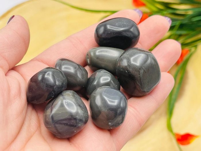 Platinum Obsidian Tumbled Stones | Platinum Obsidian Tumbled Crystals | Obsidian crystal | Polished Pocket Stone | Reiki | Healing Stone