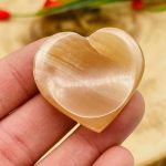 Caramel Honey Heart Shape Worry Stones | Thumb Stones | Calcite Massage Stones | Healing Crystals | Gemstone Crystals | Stress Reliever